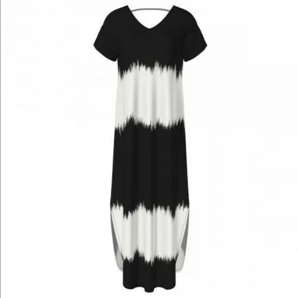 LuLaRoe Macy Black and White Maxi Dress